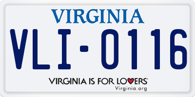 VA license plate VLI0116
