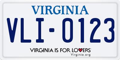 VA license plate VLI0123