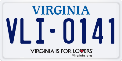 VA license plate VLI0141