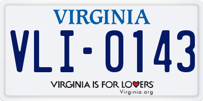 VA license plate VLI0143