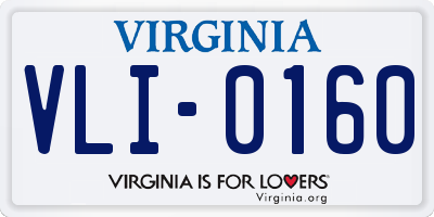VA license plate VLI0160