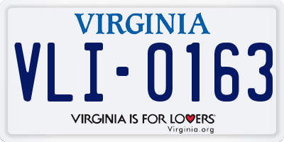 VA license plate VLI0163