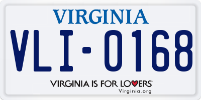 VA license plate VLI0168