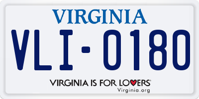 VA license plate VLI0180