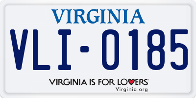 VA license plate VLI0185
