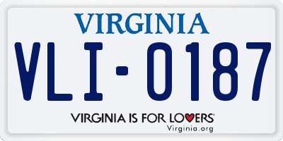 VA license plate VLI0187