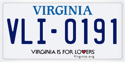 VA license plate VLI0191