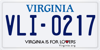 VA license plate VLI0217