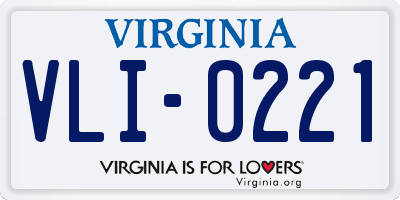 VA license plate VLI0221