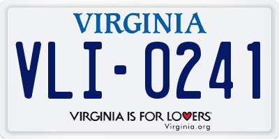 VA license plate VLI0241