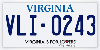 VA license plate VLI0243
