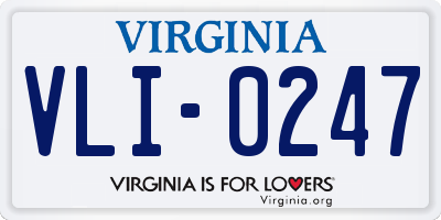 VA license plate VLI0247