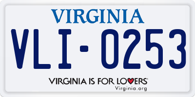 VA license plate VLI0253