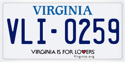 VA license plate VLI0259