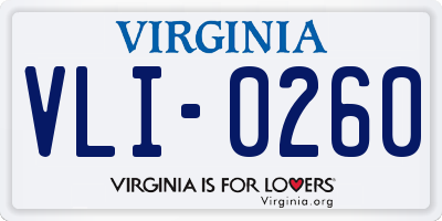 VA license plate VLI0260