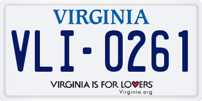 VA license plate VLI0261