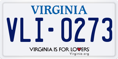 VA license plate VLI0273