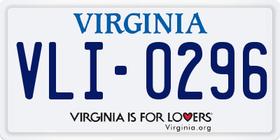 VA license plate VLI0296