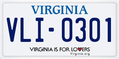 VA license plate VLI0301