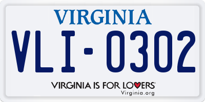 VA license plate VLI0302
