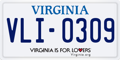 VA license plate VLI0309