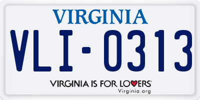 VA license plate VLI0313