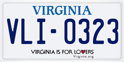 VA license plate VLI0323