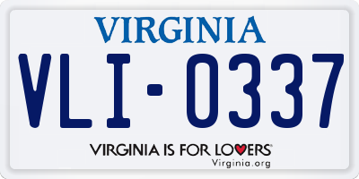 VA license plate VLI0337