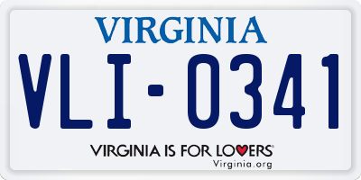 VA license plate VLI0341