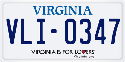 VA license plate VLI0347