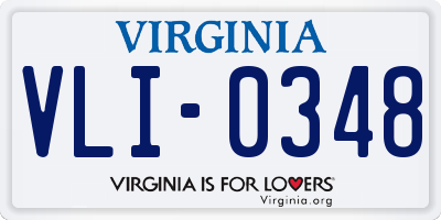 VA license plate VLI0348
