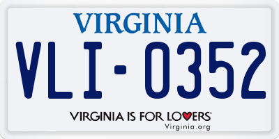 VA license plate VLI0352