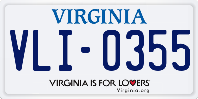 VA license plate VLI0355