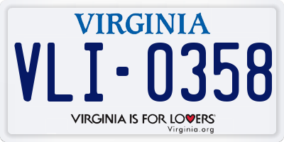 VA license plate VLI0358