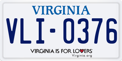 VA license plate VLI0376