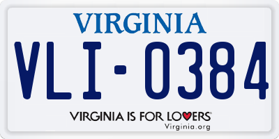 VA license plate VLI0384