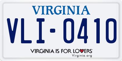 VA license plate VLI0410