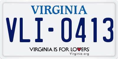 VA license plate VLI0413