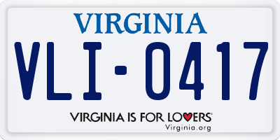 VA license plate VLI0417