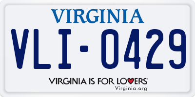 VA license plate VLI0429