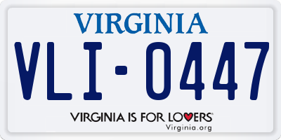 VA license plate VLI0447