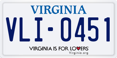 VA license plate VLI0451