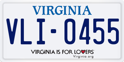 VA license plate VLI0455