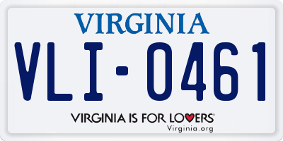 VA license plate VLI0461