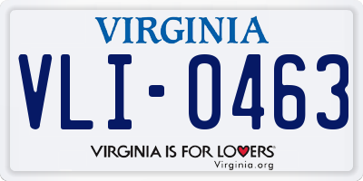 VA license plate VLI0463