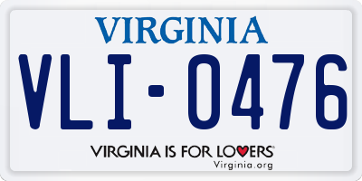 VA license plate VLI0476