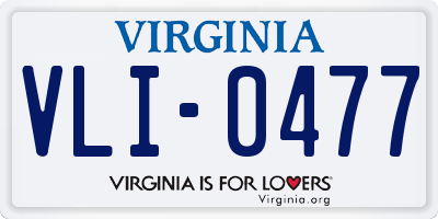 VA license plate VLI0477