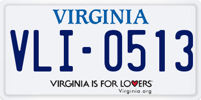 VA license plate VLI0513