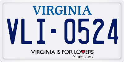 VA license plate VLI0524