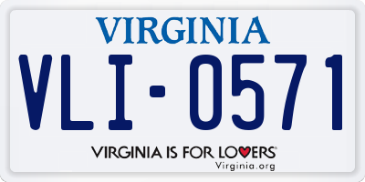 VA license plate VLI0571